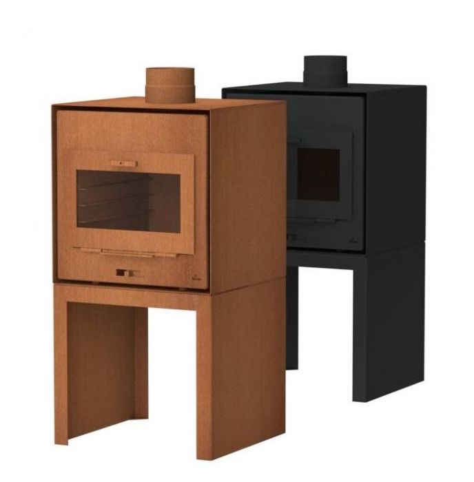 Corten Steel Chiminea Outdoor Wood Burning Fireplace