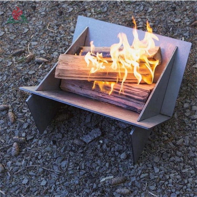 Collapsible corten steel firepit folding wood fired firepit corten steel fire pit