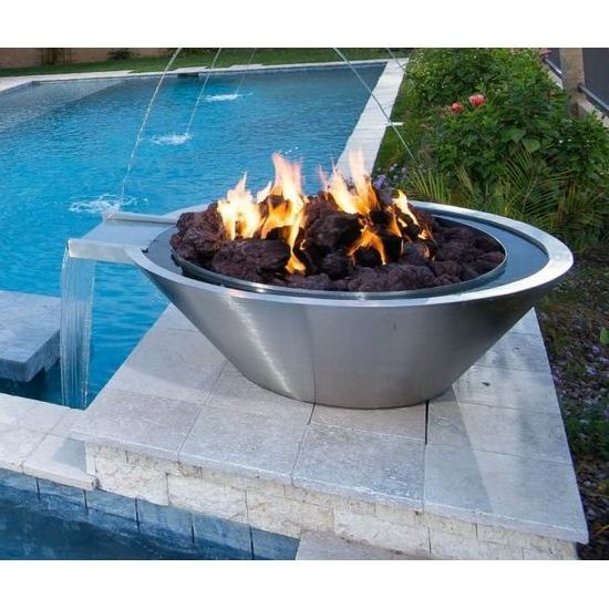 Corten steel dancing fire water fountain outdoor pond waterfall fire water fountain home fengshui fountain fire and water