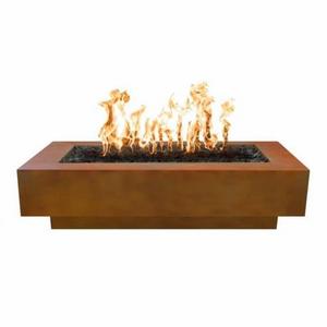 Outdoor Corten Steel Propane Fire Pit Table / Corten Steel Gas Fire Pit