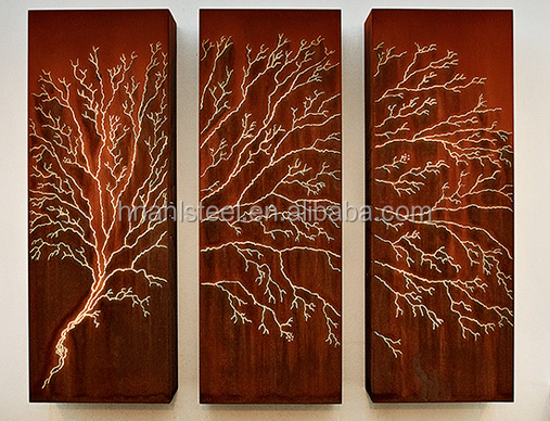 Corten steel laser cut metal garden decorative screen wall panels