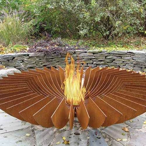 New design corten steel metal fountain pellet fire pit