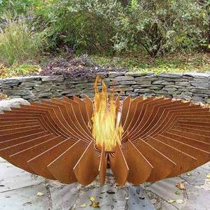 New design corten steel metal fountain pellet fire pit