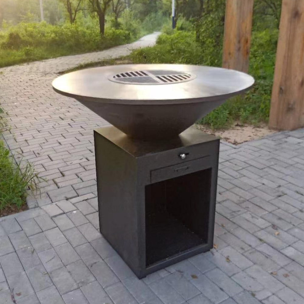 Luxurious BBQ grill stove  Sleek Wood Fire Pit Grill For Outdoor Cooking