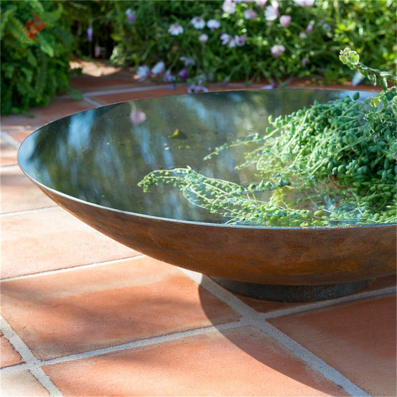 Corten steel wood burning fireplace corten steel fire pit bowl brazier pan