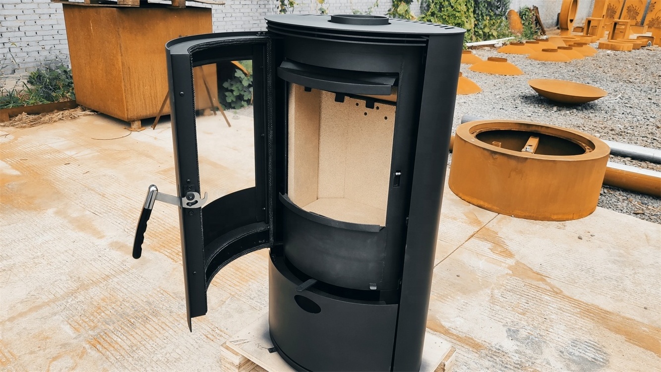 sheet metal fireplace wood-burning stove  round wood stove freestanding wood cook stoves