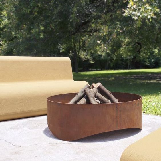 China suppliers corten steel outdoor wood burning fire pit fire bowl firepit table