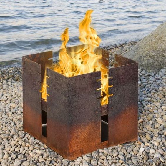 China suppliers corten steel outdoor wood burning fire pit fire bowl firepit table