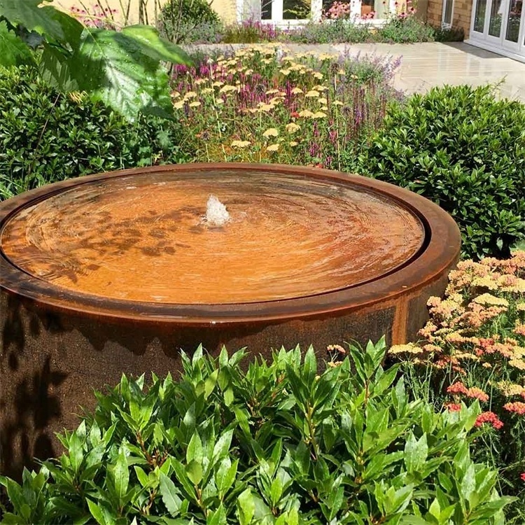 Outdoor garden ornament funny large water fountain steel waterfalls and fountain water garden indoor water fall fountain