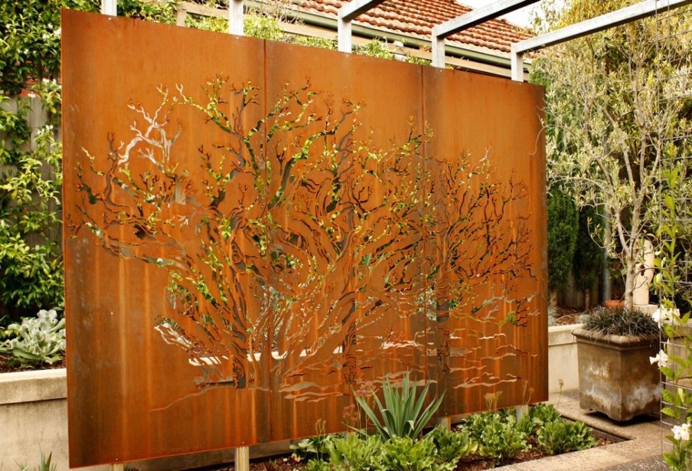 Cheap outdoor corten steel laser cut architectural decorative fencing panels