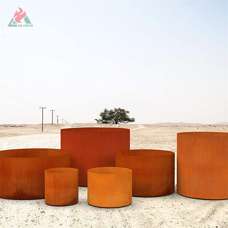 Corten steel sphere outdoor orb metal long box henan planters large planter