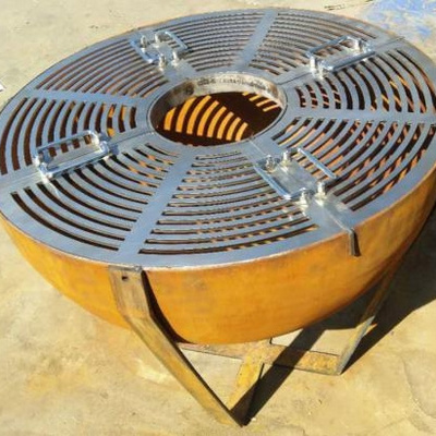 AHL Corten steel bbq grill charcoal camping fire grill camping outdoor fire pit wood stove