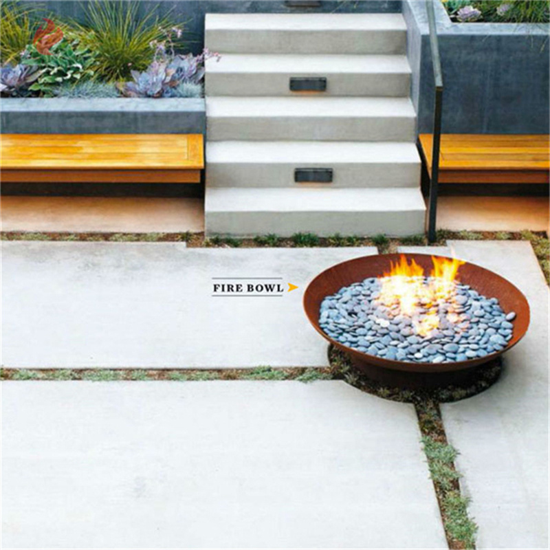 Corten steel wood burning fireplace corten steel fire pit bowl brazier pan