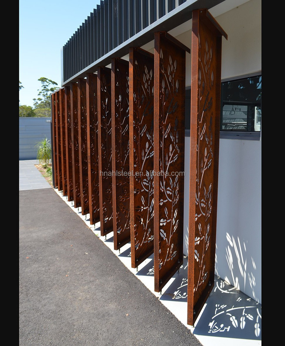 Corten steel laser cut metal garden decorative screen wall panels