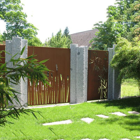 Cheap outdoor corten steel laser cut architectural decorative fencing panels