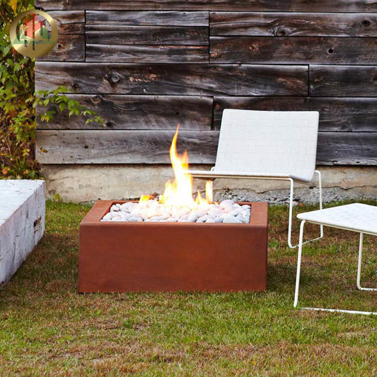 Outdoor Indoor Decorative Corten Steel Gas Fire Pits