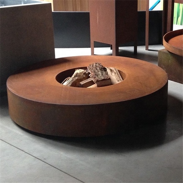 Weathering steel garden wood burning stove fire pit fire bowl