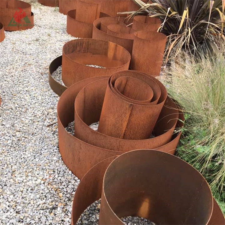 Corten steel sphere outdoor orb metal long box henan planters large planter