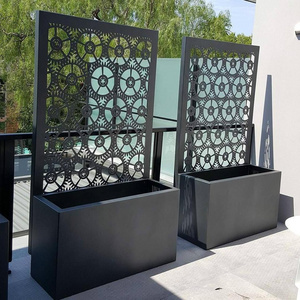 Hot product corten steel outdoor metal fence planter with privacy screen panel