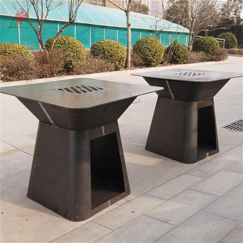 Outdoor Corten Steel Fire Pit BBQ Grill for camping