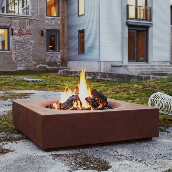 Patio outdoor gas heaters wood fuel stove outdoor firepit corten steel fire pit