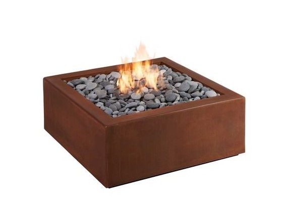 square shape Corten steel gas fire pit  600*600