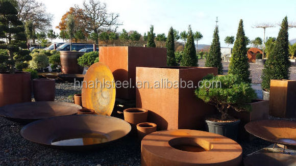 Outdoor wood and gas rusty corten firepit /corten firebowl