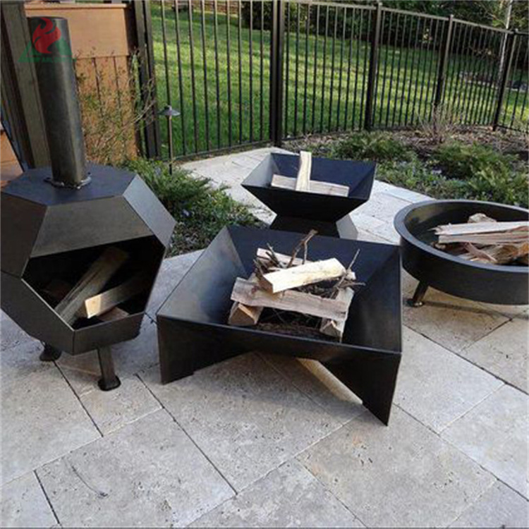 Collapsible corten steel firepit folding wood fired firepit corten steel fire pit