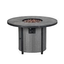 round rattan table with fire pit rattan gas fire pit