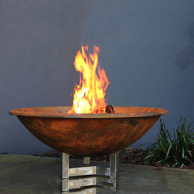 outdoor brazier corten steel fire pit fire bowl fireplace garden