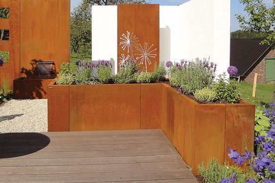 best selling products home & garden rusty corten steel retaining walls planter