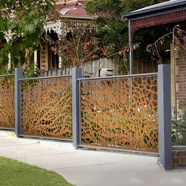 Cheap outdoor corten steel laser cut architectural decorative fencing panels