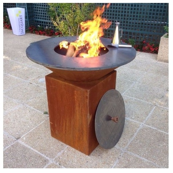 Home Garden Barbecue Camping party fire pit with table Wood BBQ Barbeque Grill