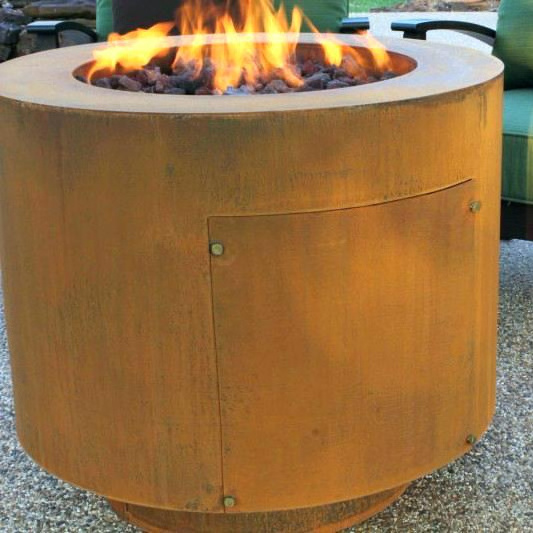 Smokeless corten steel metal square pellet fire pit indoor