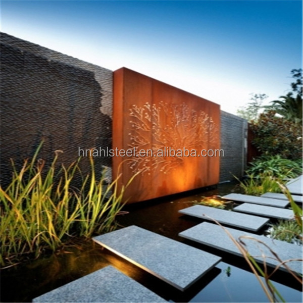 Corten steel laser cut metal garden decorative screen wall panels