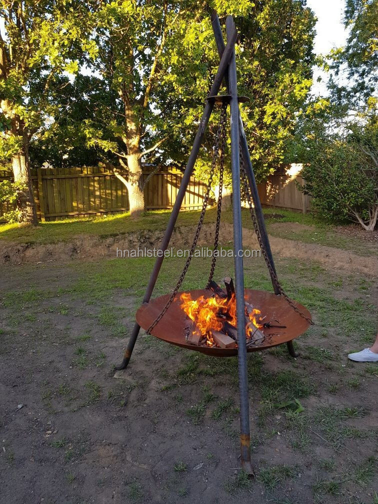 outdoor metal brazier corten steel fire bowl 100cm