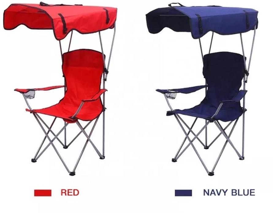 Portable Camping Beach Chair Folding Lawn Chair with Canopy Sunshade