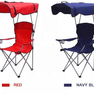 Portable Camping Beach Chair Folding Lawn Chair with Canopy Sunshade