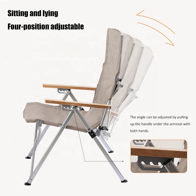 Outdoor Furniture Adjustable Backrest Camping Chair Multifunctional Folding Aluminum Frame Garden Picnic Beach Camping Chairs