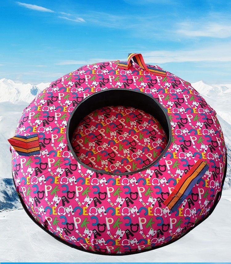 Customized 1 2 Person Durable Pvc Inflatable Towable Snow Tube With Cover