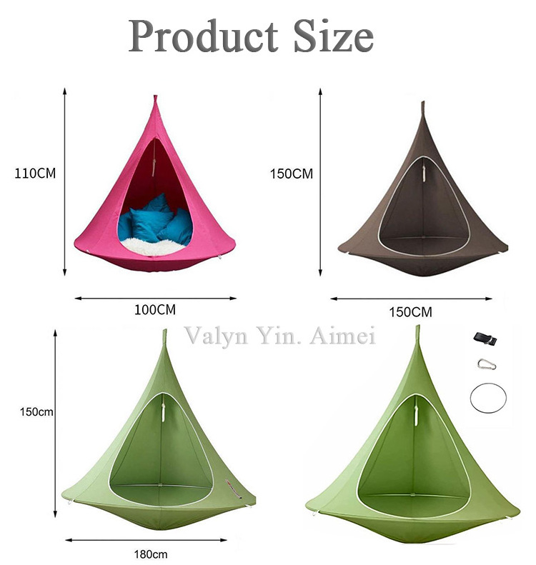 New Design Hanging Outdoor Camping Tree Tent Adult Swing Teepee Tent for Kids Hanging