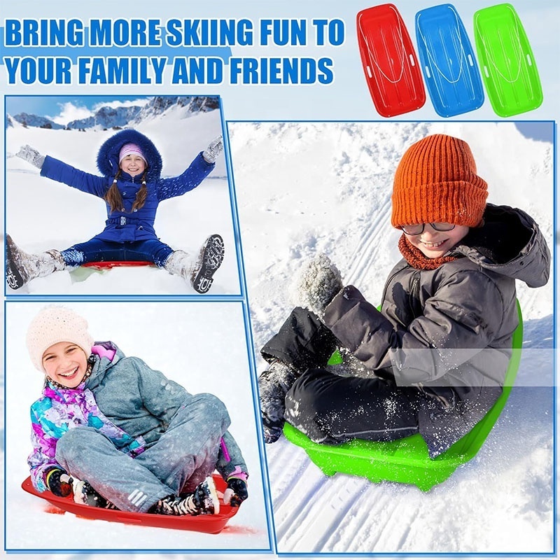 Kids Adults Toboggan Sled Plastic Snow Sledge Grass Board Winter Christmas Snow Sleds Toys