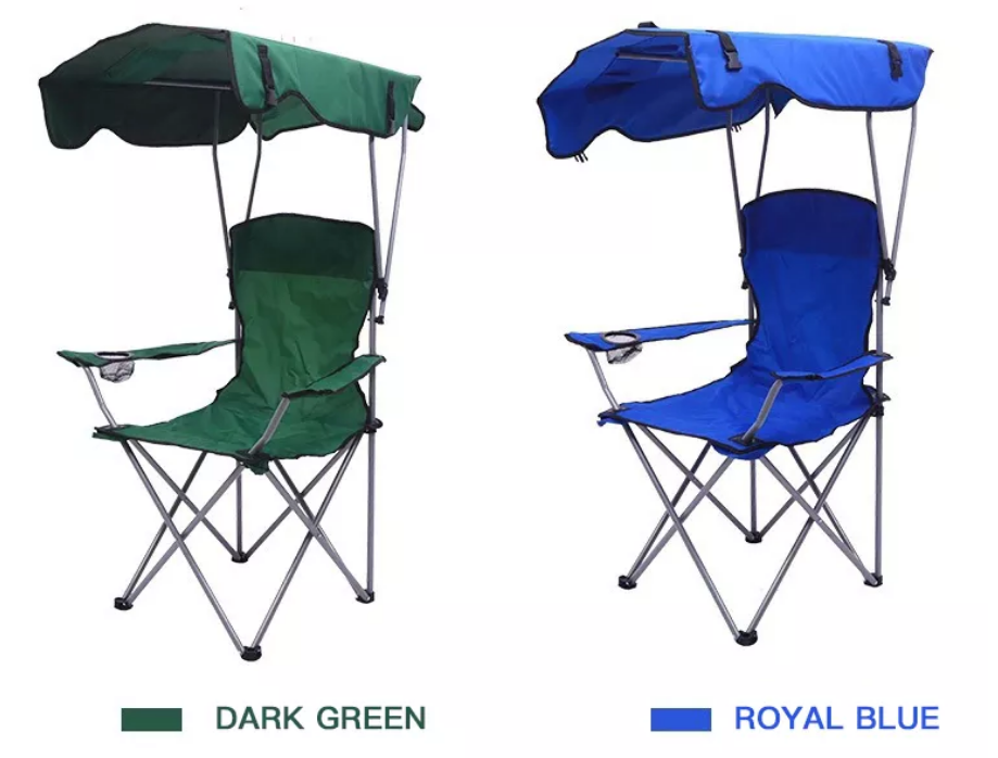 Portable Camping Beach Chair Folding Lawn Chair with Canopy Sunshade