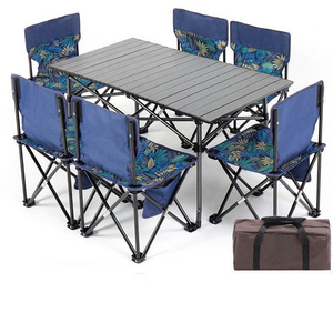 Portable Folding Camping Table Chairs Set Outdoor Patio Camp Beach Picnic with Carrying Bag