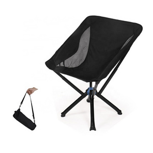 Customized Portable Camp Chairs Aluminum Collapsible Compact Folding Moon Camping Chair For Outdoor Hiking Beach