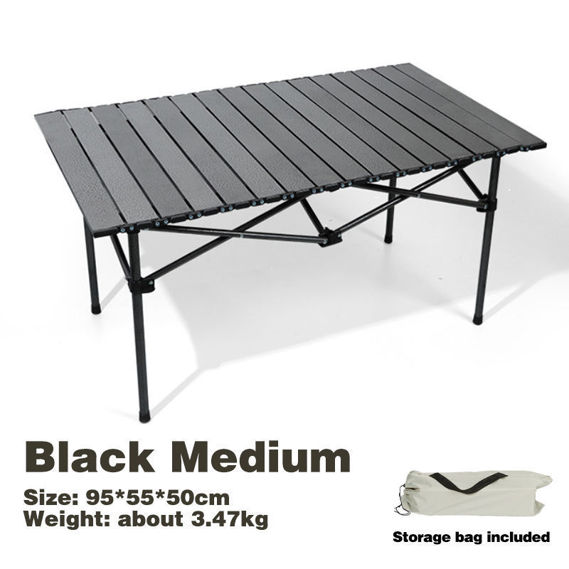 Portable camping table egg roll table Aluminum camping picnic Outdoor folding table and chair set