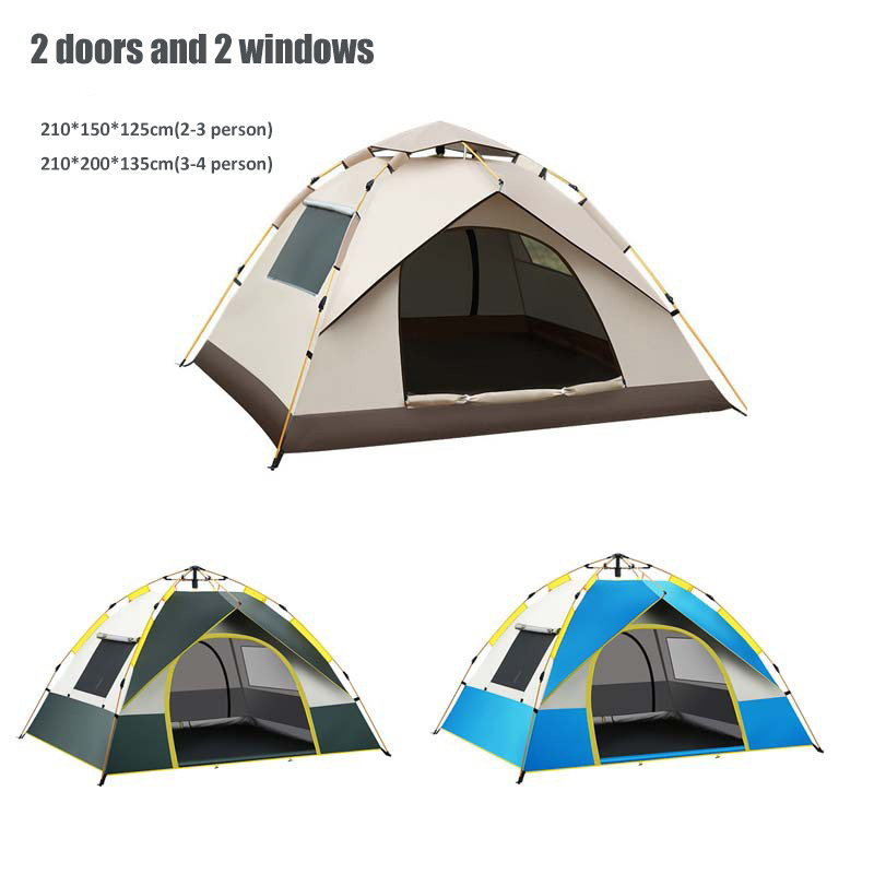 Wholesale Automatic Camping Tent Outdoor Quick Opening Rainproof Tent Hiking Portable 2 Doors Waterproof tent