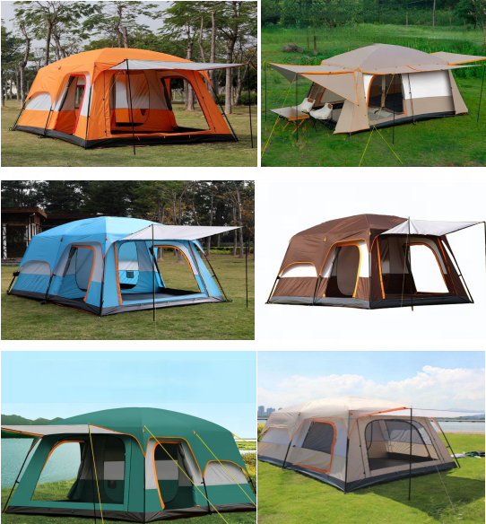 2 Rooms 1 Living Room extra large outdoor camping tents 4 8 persons  family luxury big camping tent