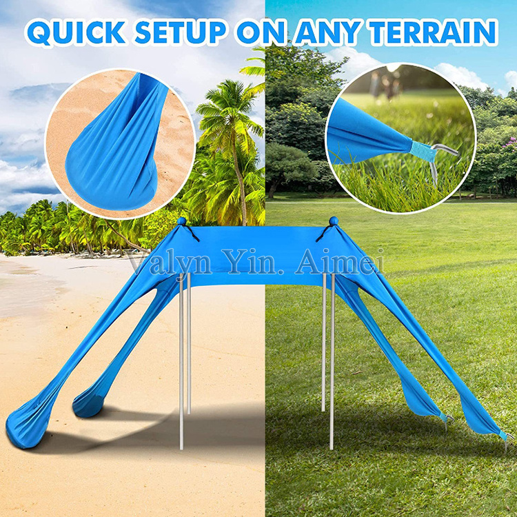 Beach Tent Pop Up Shade UPF50+ Portable Beach Canopy Sun Shelter