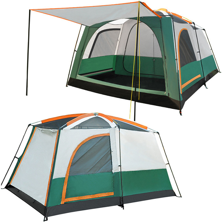 Outdoor Big Space Camping Outing Two Bedroom Tent 8-10 Person Ultra-Large Thickened Waterproof Tent Family Tent with Rooms